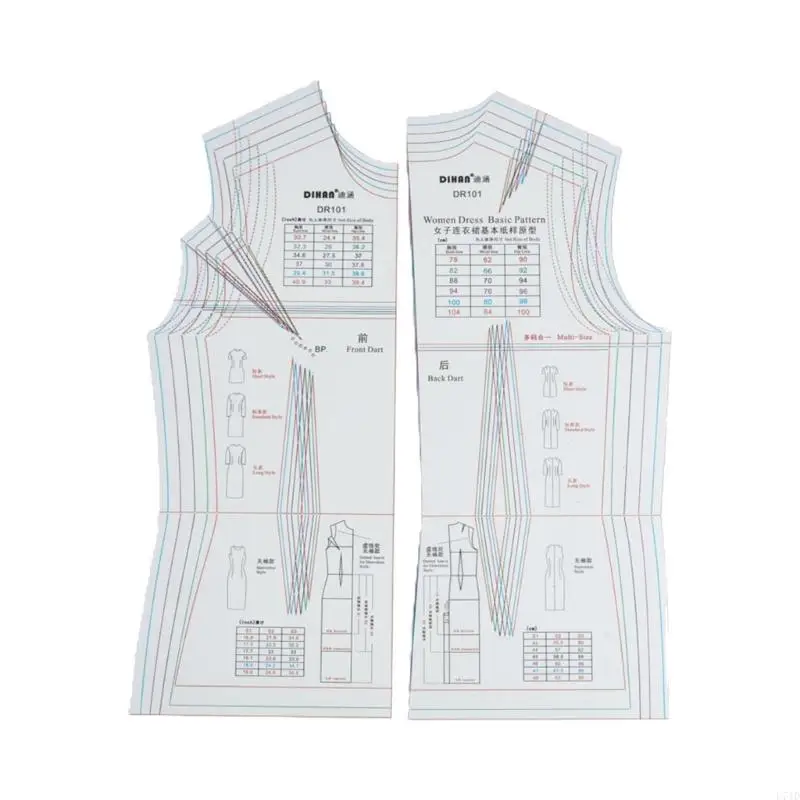 

L74D Women's Dress Ruler for Creating Basic Dress Pattern Templates Dressmaking Ruler Sewing Tool