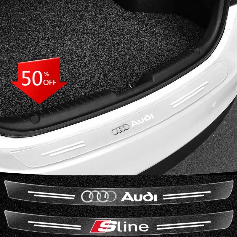 Image of 1 Stück Auto-Heckstoßstangen-Schutzemblem 3D-Aufkleber für Audi A4 A3 A5 A6 A7 A8 Q3 Q5 Q7 Q8 B5 B6 B7 B8 B9 Q7 8P 8V 8L