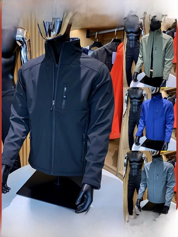 

Outdoor Men's Softell Jaet Autumn Winter Waterproof Fce Busin Zipper Closure Stand Fit Youth Faion Long Sve