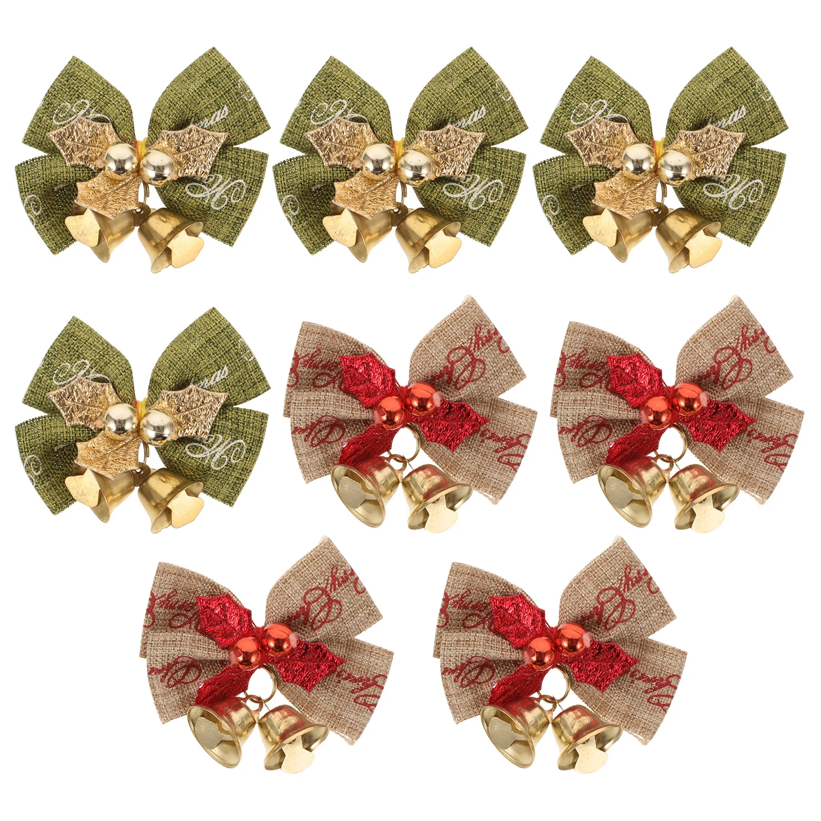 

8 Pcs Christmas Decor Tree Decoration Holiday Bows Small for Crafts Accessories Ornaments Decorations