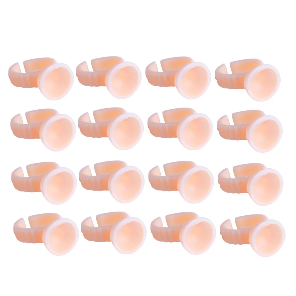 

100Pcs Clear Silicone Tattoo Rings Ink Cups for Pigment Holding Right Capacity Convenient Dyeing Eyelash and Brow Use Supplies