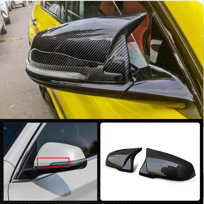 Carbon Fiber Look Black Rearview Mirror cover for BMW F44 F40 G29 2020+ F48 F49 F52 2019-2020 For X2 F39 Toyota Supra 2019-2020