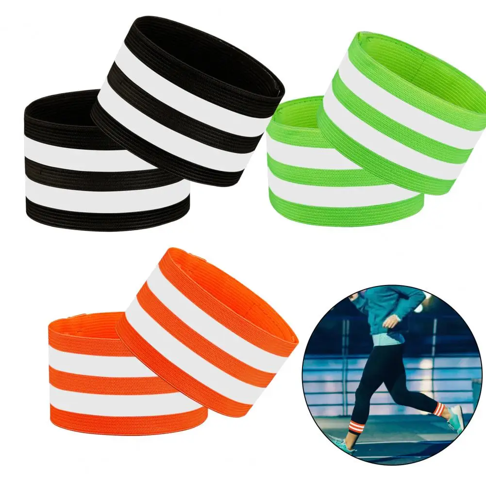 4Pcs Running Reflective Arm Bands for Wrist Ankle Leg LED Reflector Armband Night Cycling Safety Light Tape Led Bracelet Strap