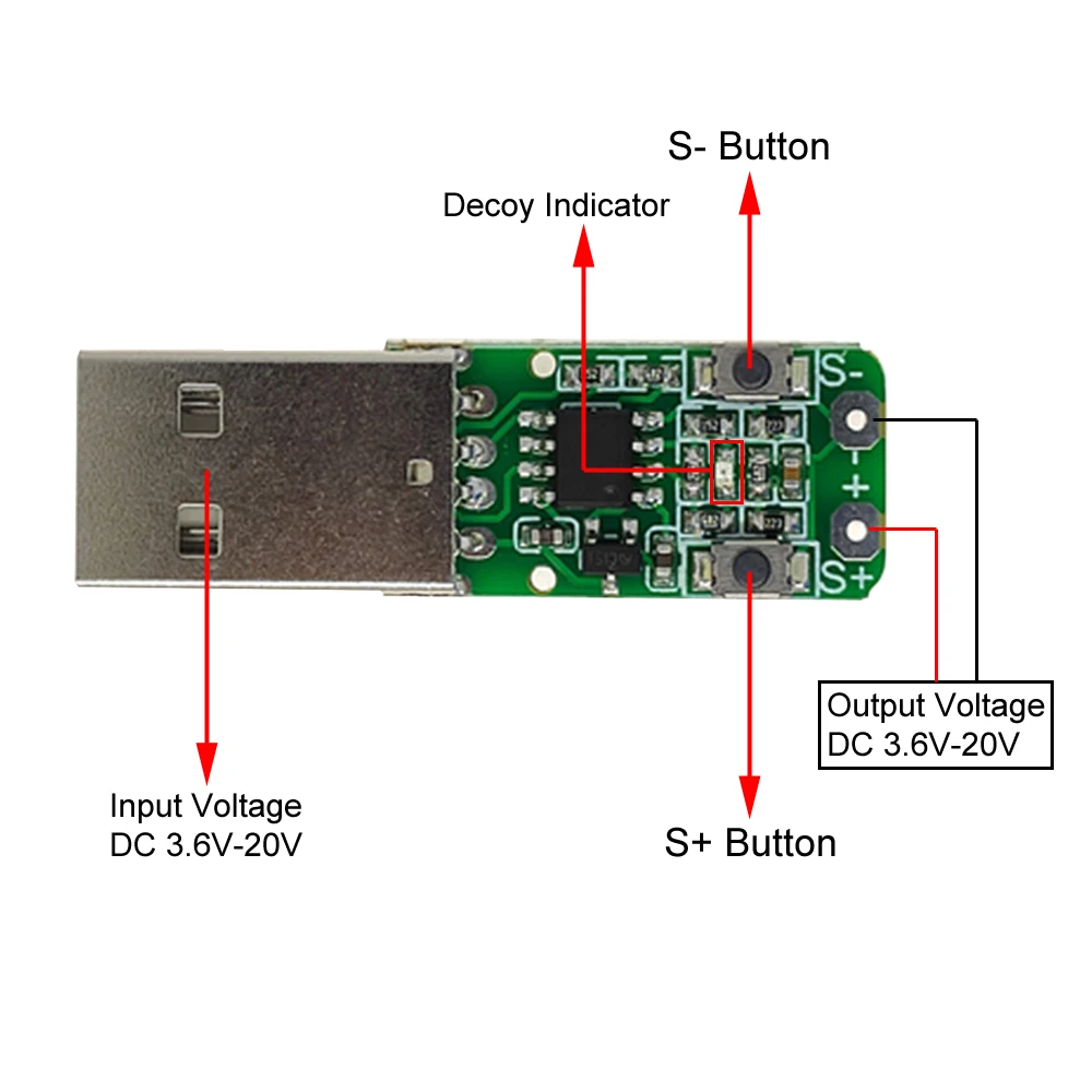 Type-c PD USB Decoy tablica wyzwalacza PD2.0 3.0 QC 2.0 3.0 moduł zasilania płyty głównej Tester napięcia DC 5V 9V 12V 15V 20V