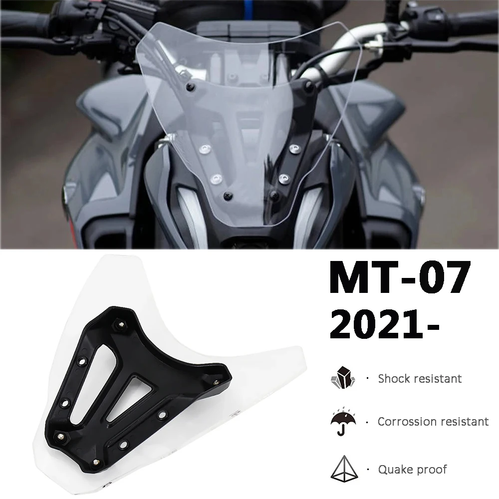 

For YAMAHA MT07 FZ07 MT-07 2021 2022 2023 2024 Front Windshield Windscreen Deflector Cover Guard With Bracket Motorcycle MT 07 ﻿