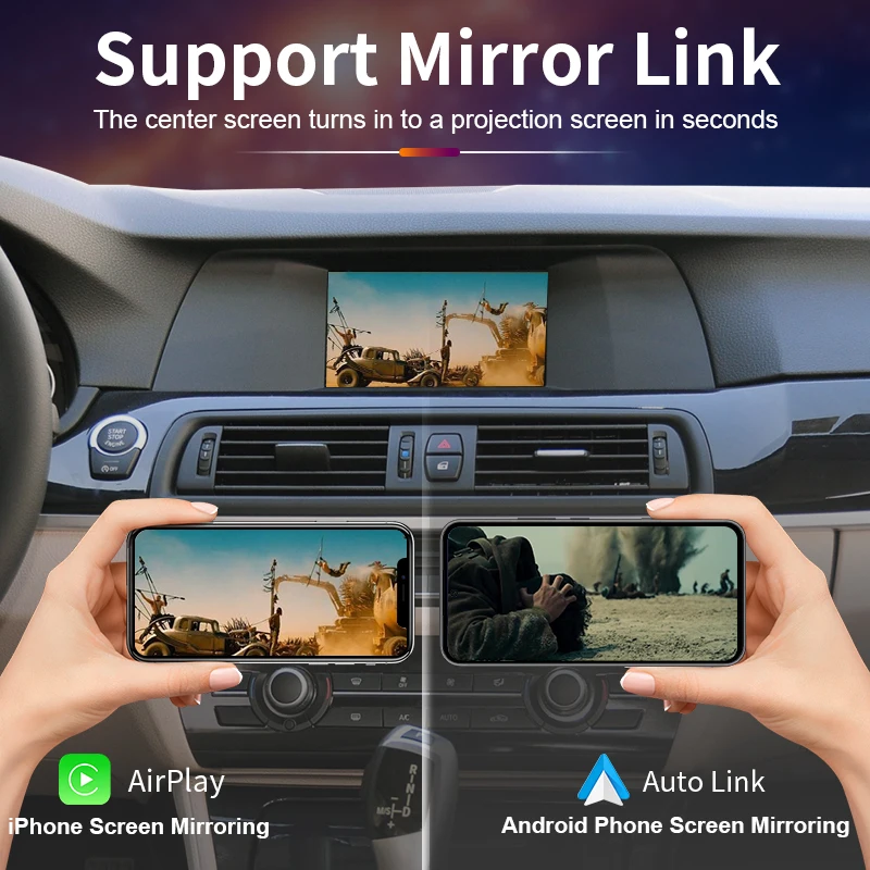 Wireless CarPlay Per BMW 1 2 3 4 5 7 Serie E70 F10 X1 X3 F25 F26 F48 MINI X4 X5 X6 F56 F15 Android Auto AirPlay Specchio Collegamento