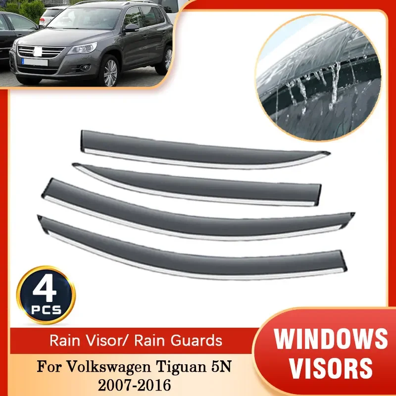 For Volkswagen Tiguan 5N 2007~2016 Rain Sunshade Window Visor Windshield Deflectors Protective Cover Car Ventilation Accessories