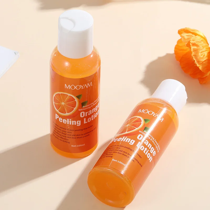 Nieuwe Oranje Peeling Lotion Olie Verlichting Exfoliërende Donkere Huid Lichaam Sterk Peeling Olie Huid Exfoliator Product