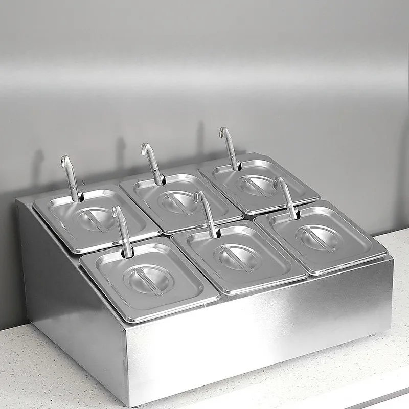 Stainless Steel Ingredient Container Set Multi Grid Spice Storage Boxes