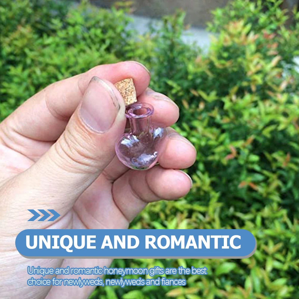 

7pcs Heart Shaped Glass Bottle Pendant Diy Sand Jar For Honeymoon Wedding Favors Romantic Keepsake Storage Containers Tiny Jars