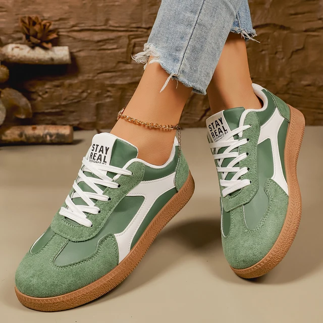 Mix Color Women Sneakers 2026 Spring New Platform Luxury Flat Vulcanized Shoe Female Lace-Up Non-Slip Casual Skateboarding Shoes