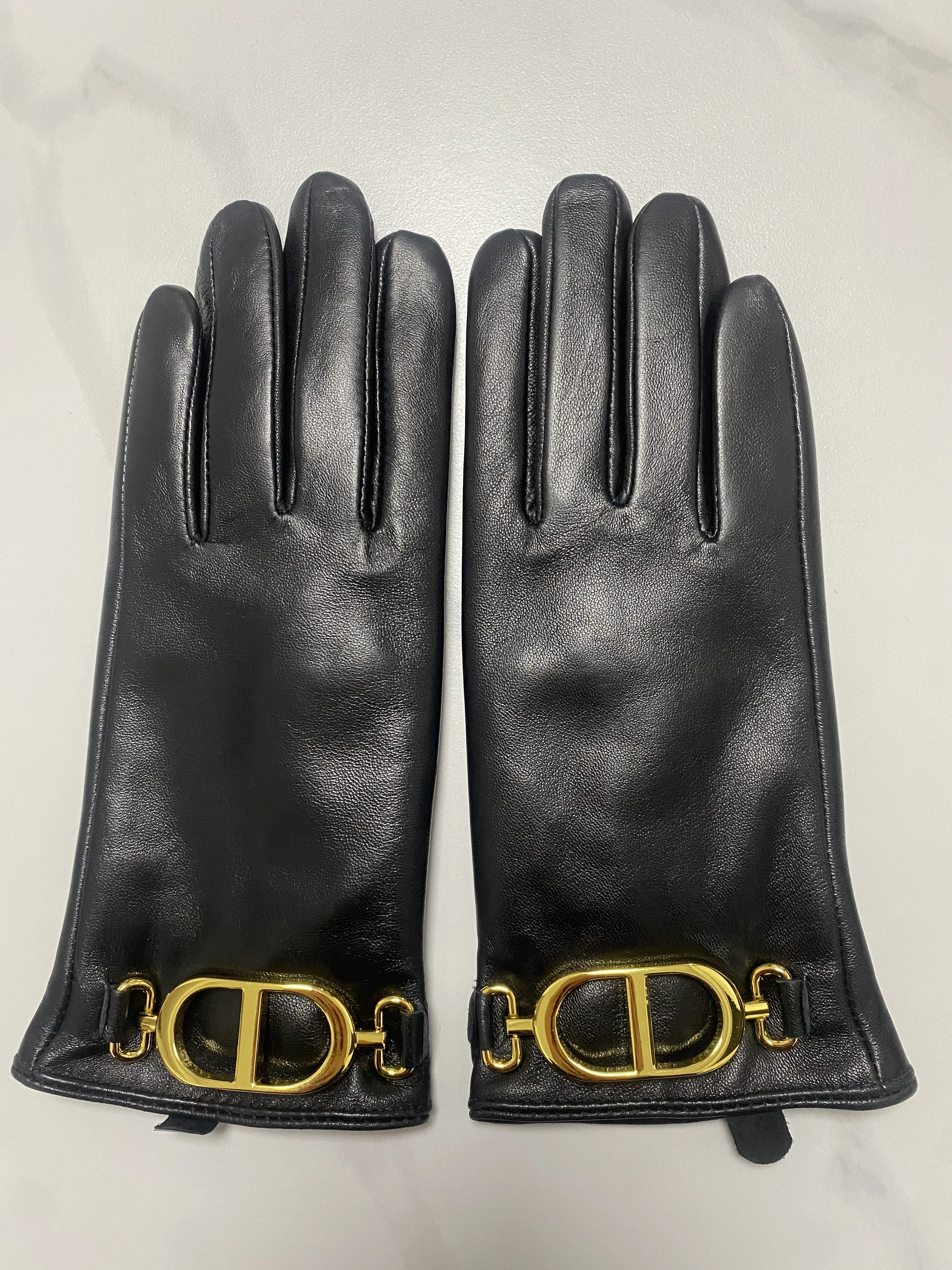 Cuir véritable en peau de mouton naturelle pour femme, mode, épais, chaud, conduite, or