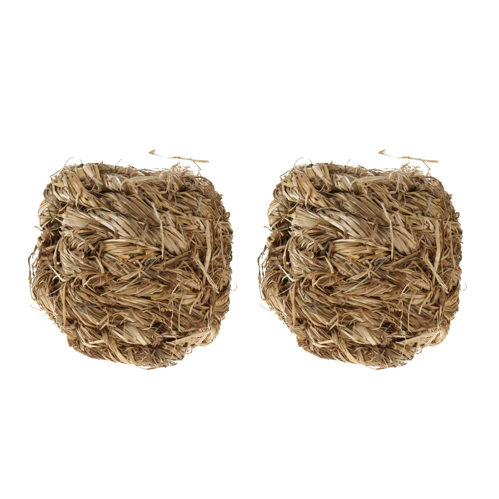 Hamster Tunnel House Woven Grass Pet Habitat Hay Rack Holder for Cage Accessories Guinea Pig Rabbit