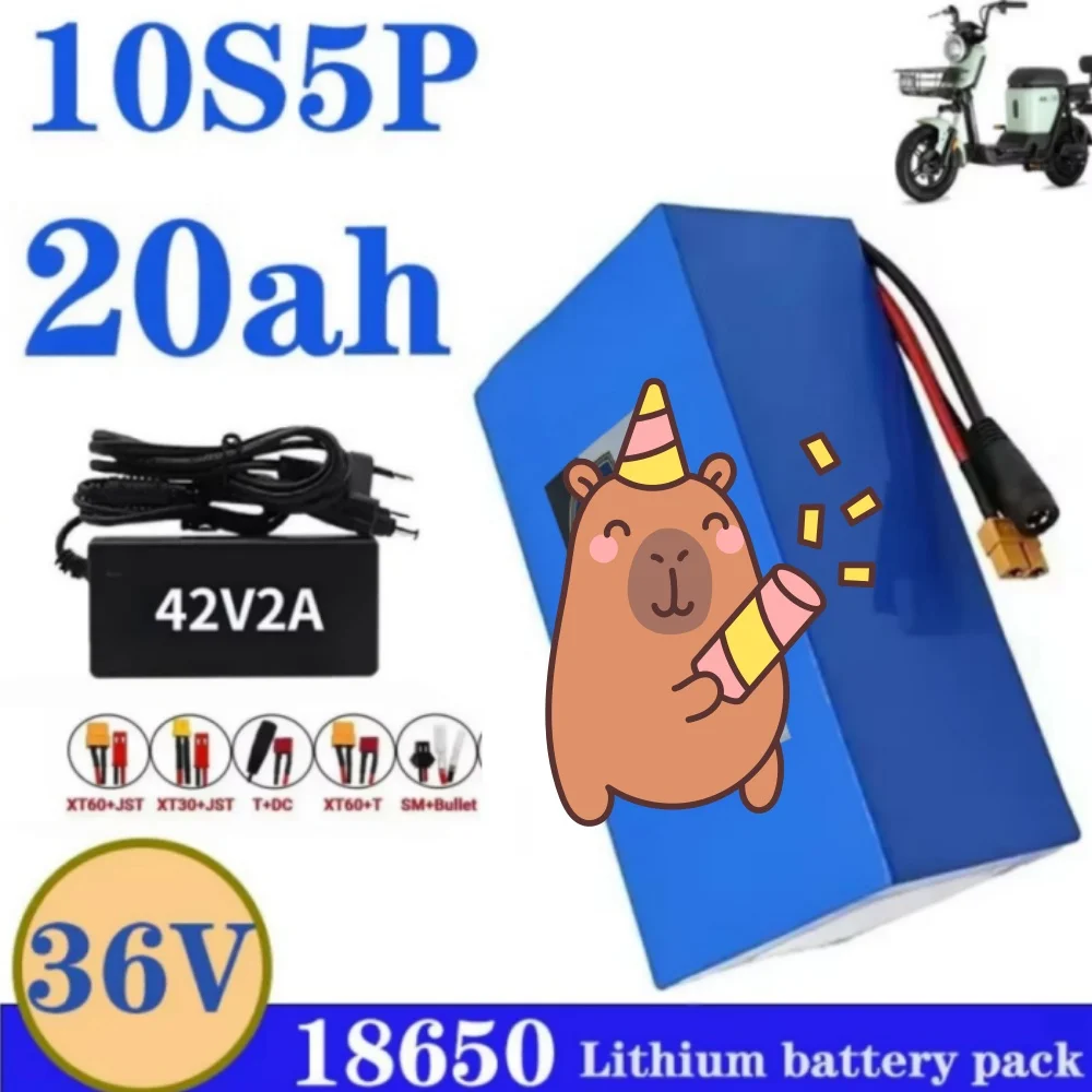 36V 20000mAh 10S5P 18650 Rechargeable Lithium Battery Pack with BMS for Durable Scooter 500W Power Support
