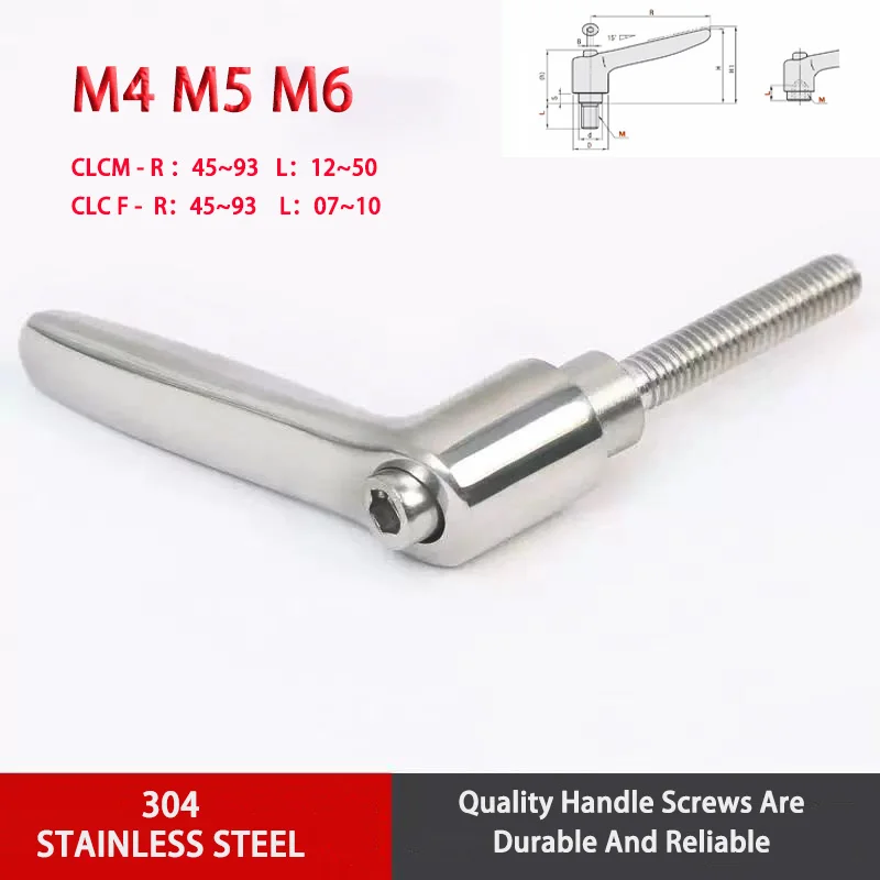 

1pcs Tightly Adjustable Handle HAD33/38 All Stainless Steel Polished Fixed Handle SCLDF/SCLDM4/5/6