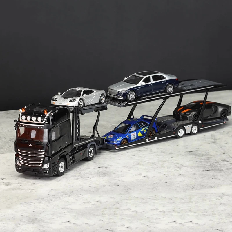 GCD 1:64 Actros Double decker Car Transport Trailer Upgraded Alloy Car Model