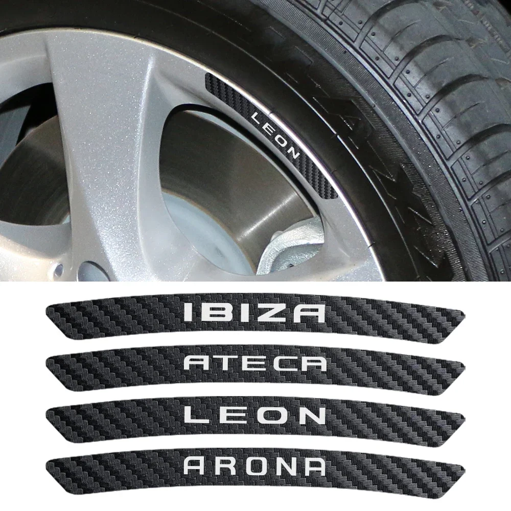 Car Wheel Rim Stickers For Seat Leon Ibiza Altea Arosa Ateca Arona Alhambra Cordoba Exeo Mii Tarraco Toledo Styling Accessories