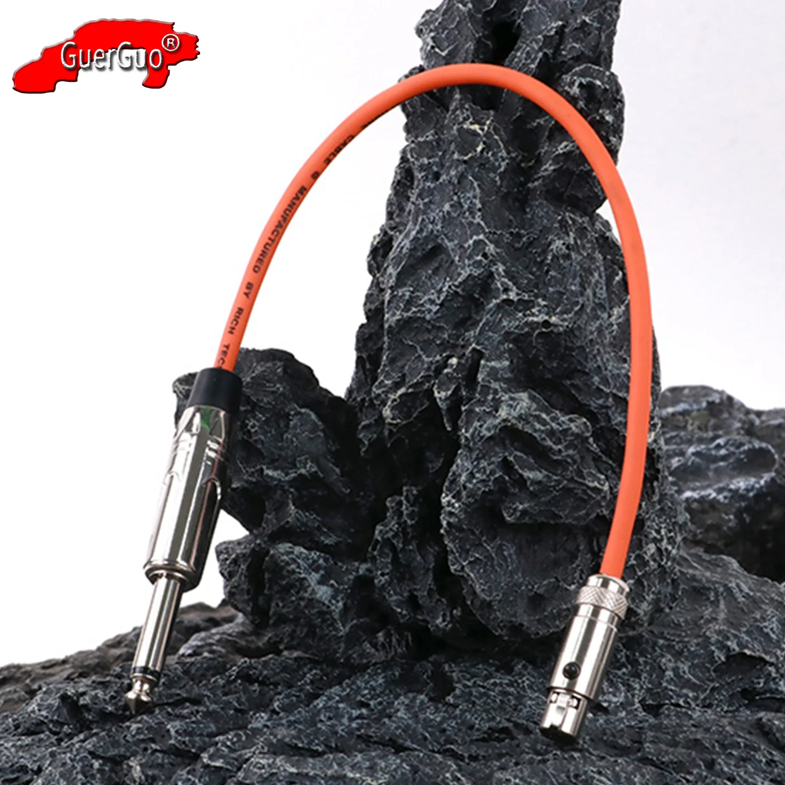 

Straight 3Pin Mini XLR Female Jack to Straight 6.35mm 1/4 Inch TS Audio Extension Adapter Cable for Wireless Instrument Systems