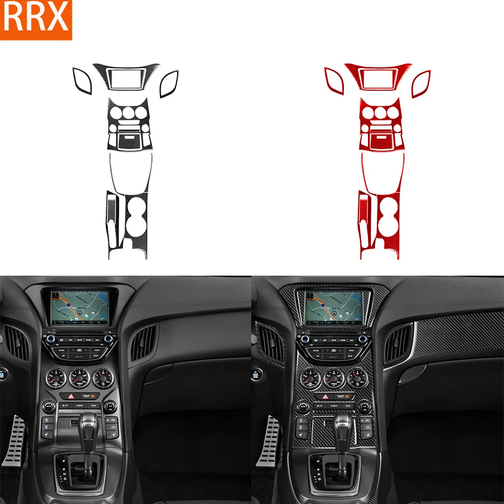 Für Hyundai Genesis Coupe 2013-2016 Real Carbon Fiber Aufkleber Center Controls Shift Cup Panel Auto Zubehör innen dekorative