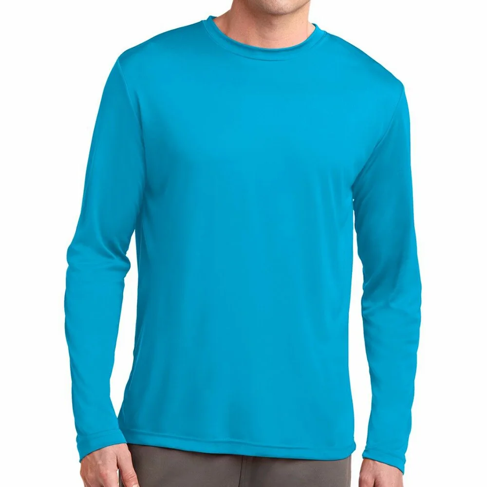 Kaus lengan panjang untuk pria, T-shirt dasar atasan olahraga Lari, kaus luar ruangan modis lengan panjang untuk pria