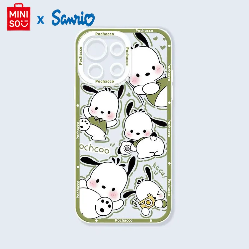 Miniso X Sanrio Hello kitty Pochacco Phone Case For iPhone 16 15 Promax 14 13 12 11 Pro Max Mini XS X XR Plus Soft Cases Cover