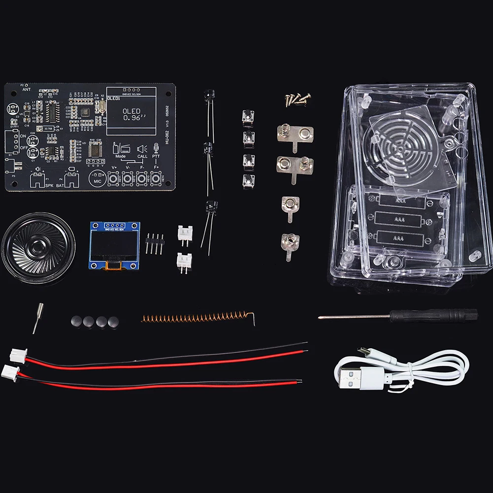 DIY 87-108MHz FM Radio For Walkie-talkie Soldering Practice Kit With 0.96 Inch For Oled Screen Dual Chip BK4802P RDA5807 ABS
