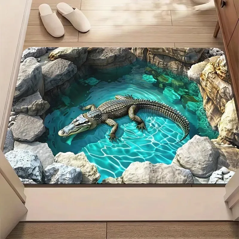 

VIKAMA 3D Stereoscopic Vision Trap Carpet Absorbent Anti Slip Floor Mat Entrance Decoration Foot Mat