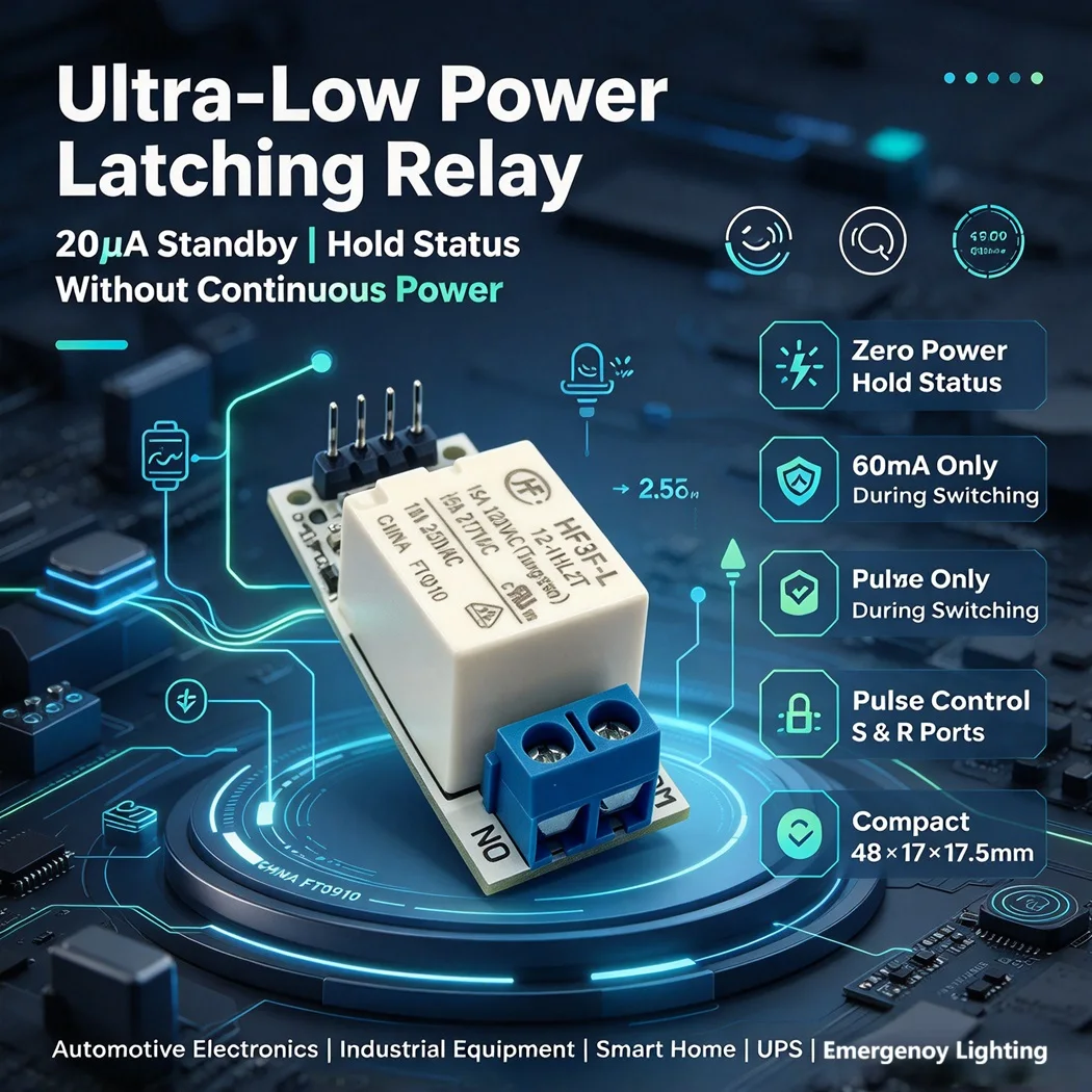 2pcs Latching Relay Module DC8-18V 10A 250VAC Low Pulse Trigger Keep Relay NO COM for Smart Home Automotive