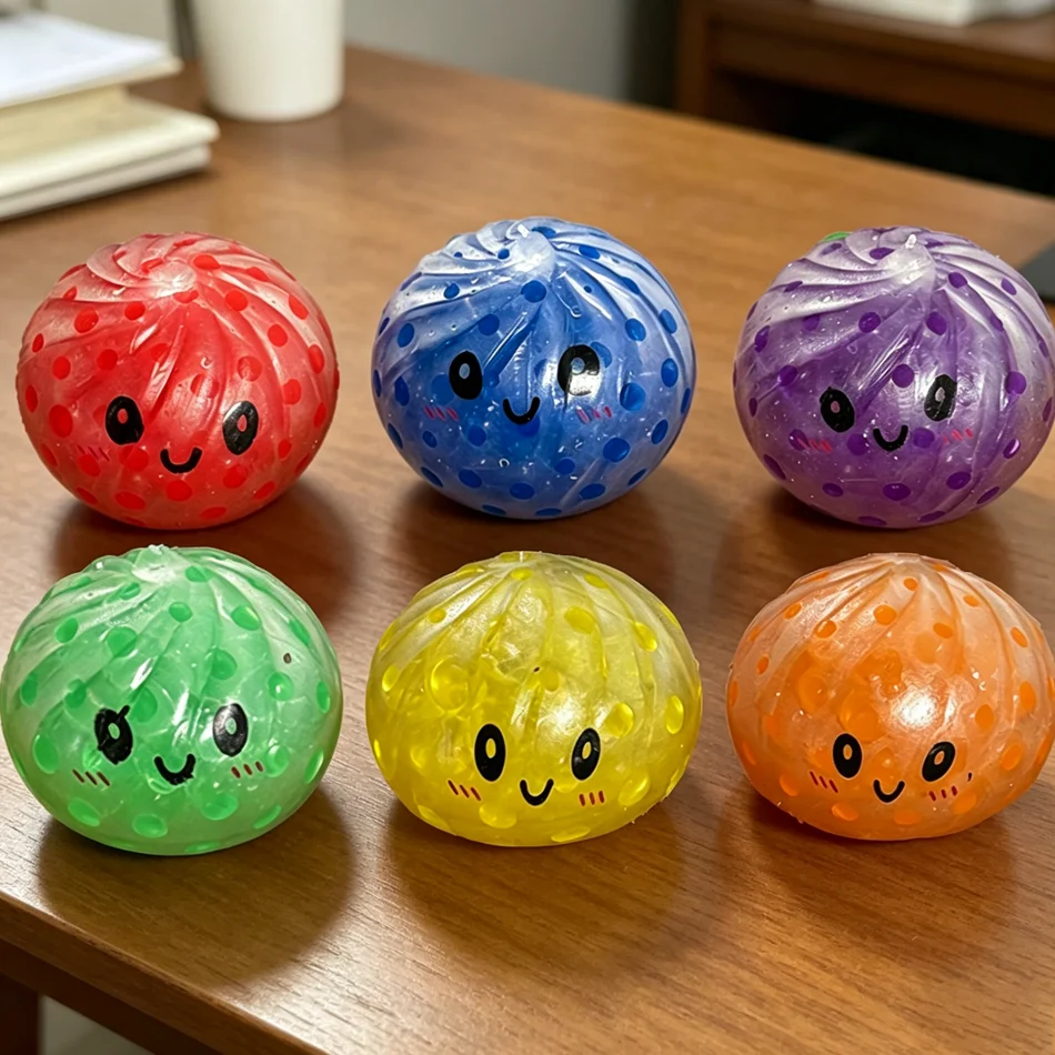 New Colorful 6 Styles Glitter Dumpling Glitter Dumpling Squishy with Box Dumplings Sensory Squeeze Toy for Stress Relief Toys