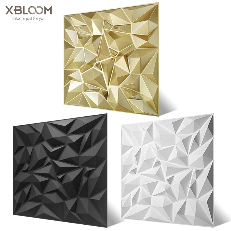 10pcs Esports games Creative Diamond Gold Mosaic 3D Wallpanel Living Room Background Modern Three-dimensional wall sticker Decor