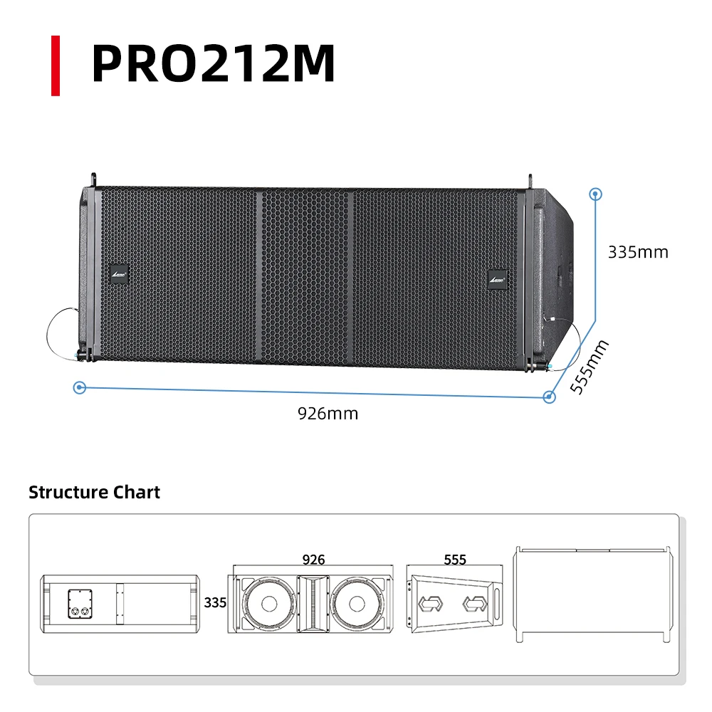 Lane PRO212M High Quality Performance Linear System Sound Reinforcement Dual 12 inch Waterproof Passive Line Array Speakers