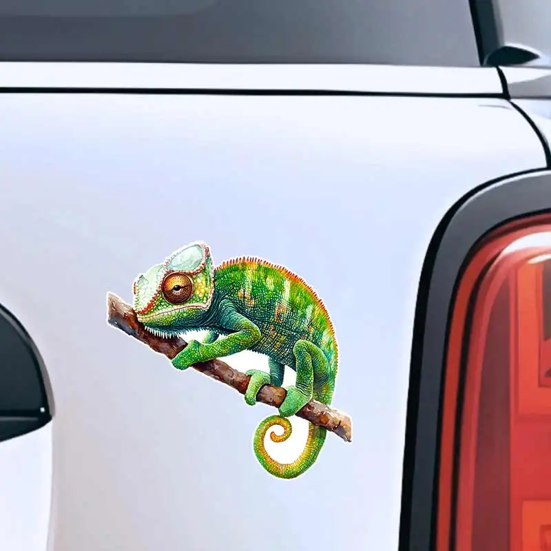 Tropical Reptile Chameleon Car Sticker Waterproof Vinyl Decal on Bumper Rear Window Laptop Self-adhesive Decal Sticker SH809