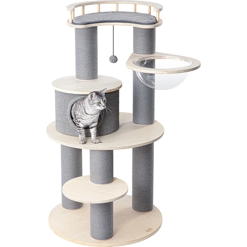 

Cat Tree Interactive Toys With Natural Sisal Scratch Board Cats Castle House Luxury Pet House Tower