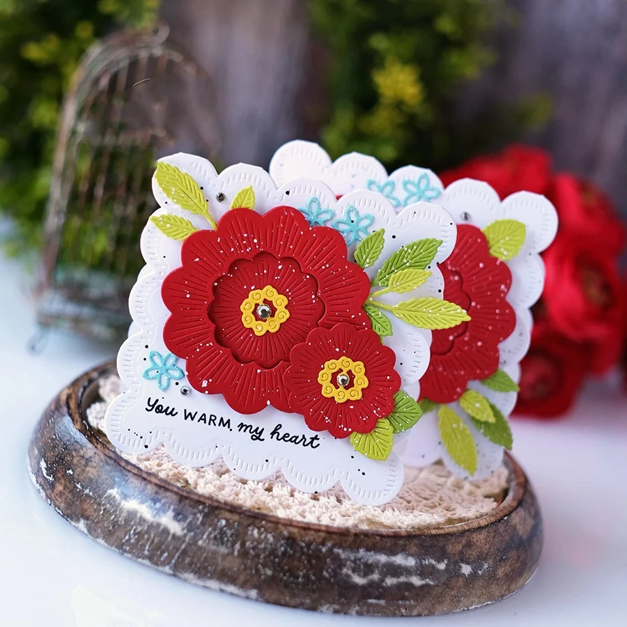 Lucky Goddess Metal Cutting Dies Embroidered Blooms Diy Scrapbooking Photo Album Decorative Embossing Paper Card Crafts