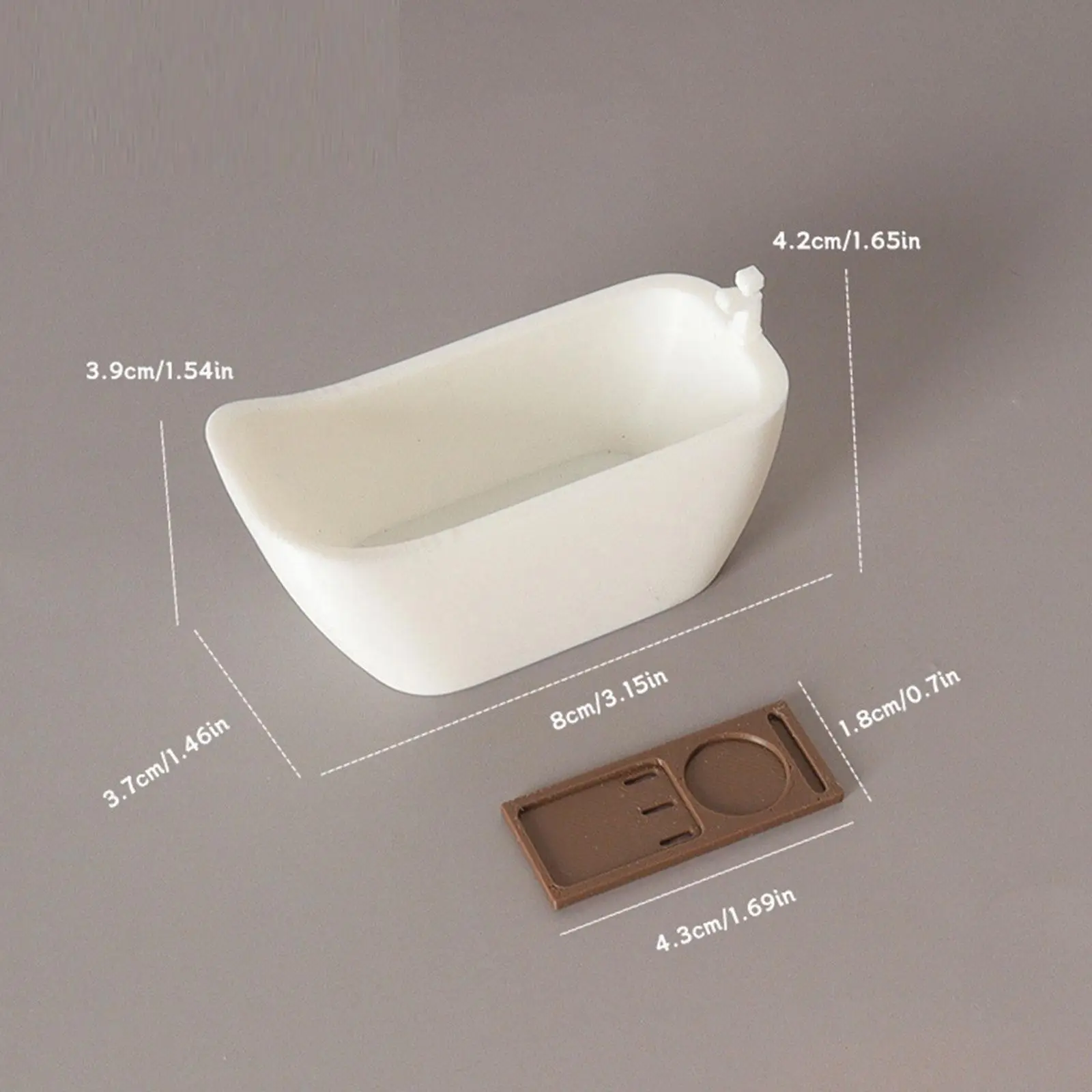 حوض استحمام لبيت الدمى، ديكور نموذج مشهد الحياة، زينة المناظر الطبيعية الصغيرة، حوض مصغر محاكاة مع صينية #5