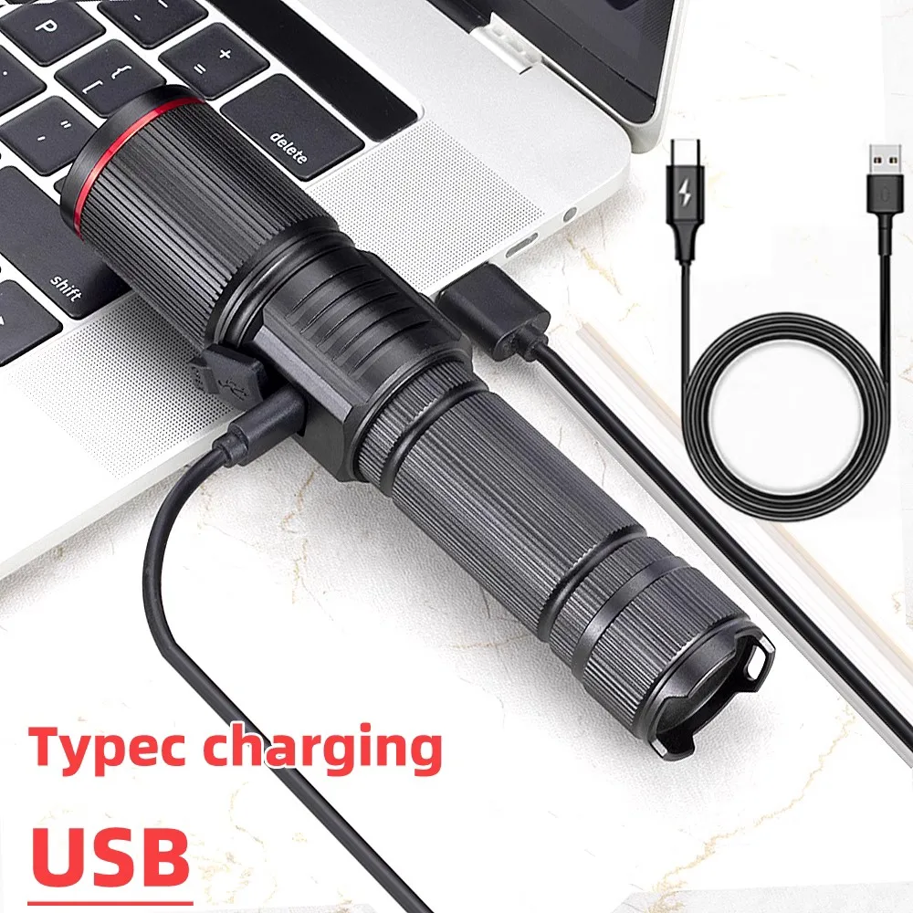 Violet Zoom type c charging 365nm&395nm flashlight is waterproof for banknote identification amber detection of pet bacteria