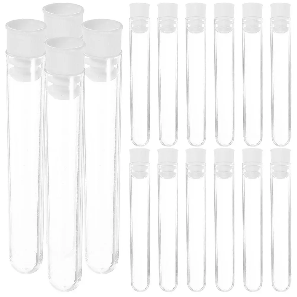 

100 шт. прозрачных пластиковых пробирок объемом 7 мл с пробками, маленькие пробирки для детских лабораторных экспериментов, портативные, легкие, для хранения
