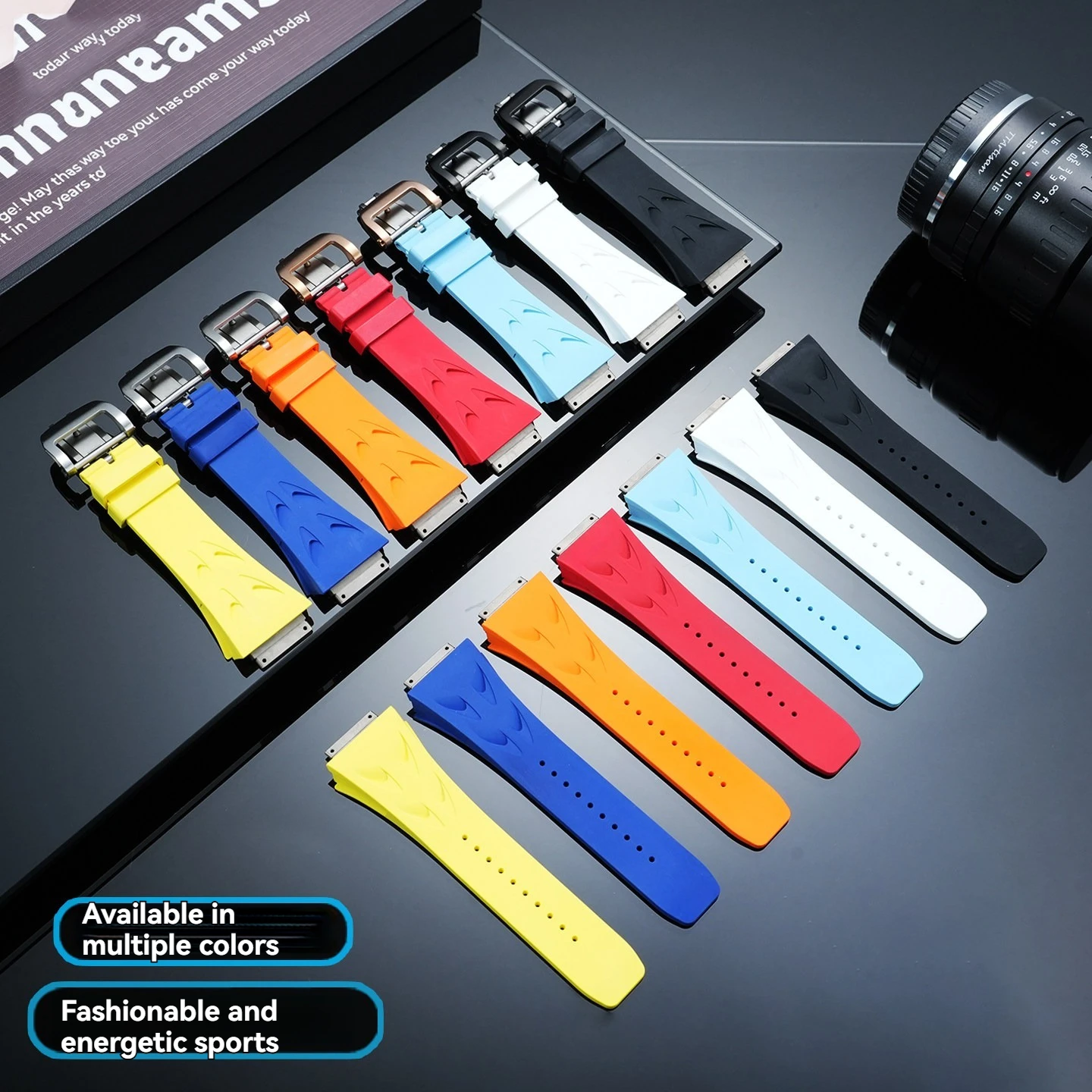 Compatible with Richard Miller watch chain RM11-03, RM-011, RM65-01, RM65-02 fluororubber watch strap accessories+tool