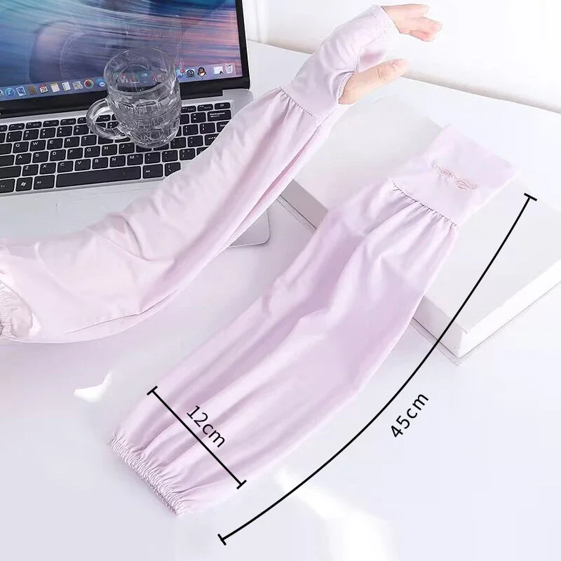 Protector solar suelto de verano para conducir, manga de seda helada, manga de protección UV de longitud larga para mujer, guante para brazo, mangas de hielo, protección UV