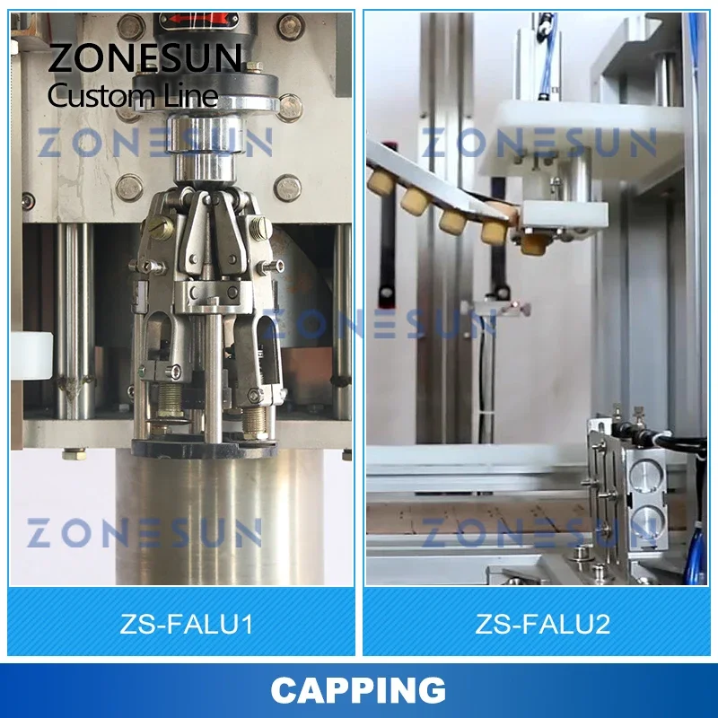 ZONESUN botol jalur produksi kustom mesin pelabelan pengisi Capping pasta minyak zaitun cair solusi kemasan ZS-FALU1
