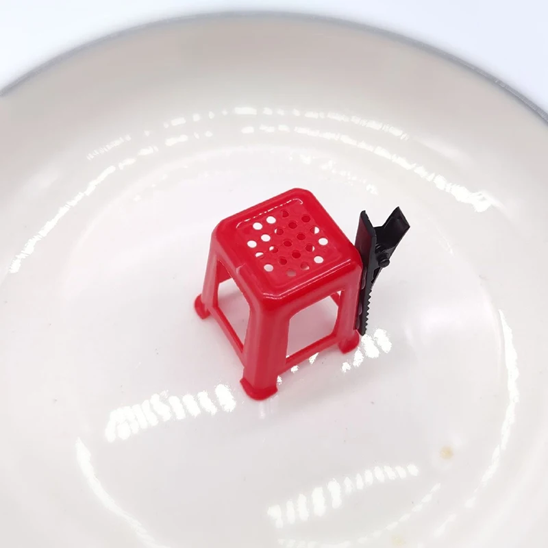 재미있는 독특한 빨간색 의자 머리핀 재미있는 헤어 클립 헤어 액세서리 시뮬레이션