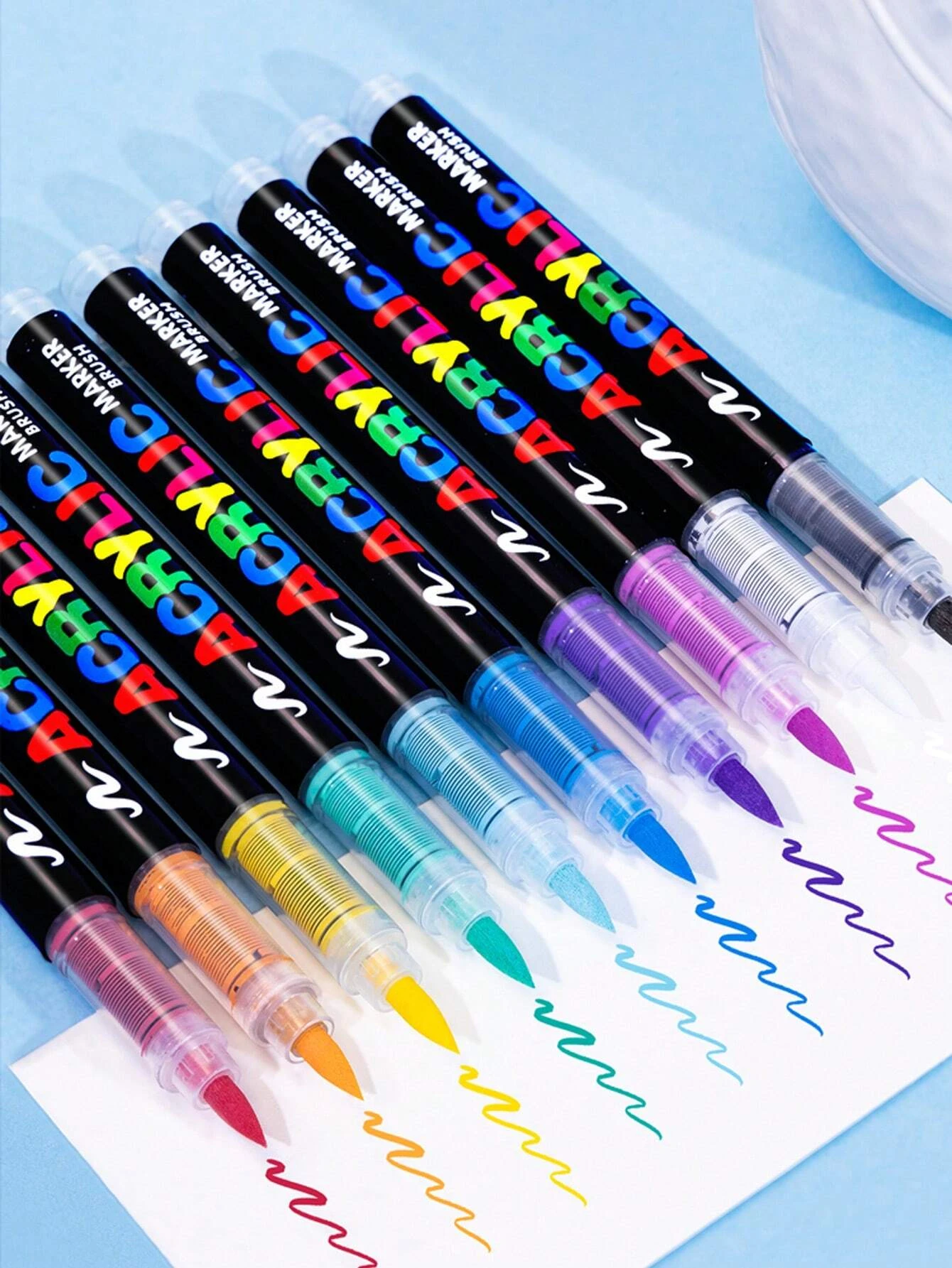 12/24/36/48/60/72/120/168 Colors Liquid Acrylic Marker Pens,Brush Soft Tip Juicy Ink Art Supplies For Art Students,Guang Na.8101