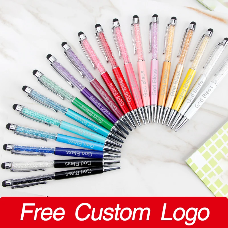 

8pcsTrend Metal Ballpoint Pen High Quality Small Fresh Neutral Pen Gift Custom Logo Capacitive Touch Screen Pens Office Supplies