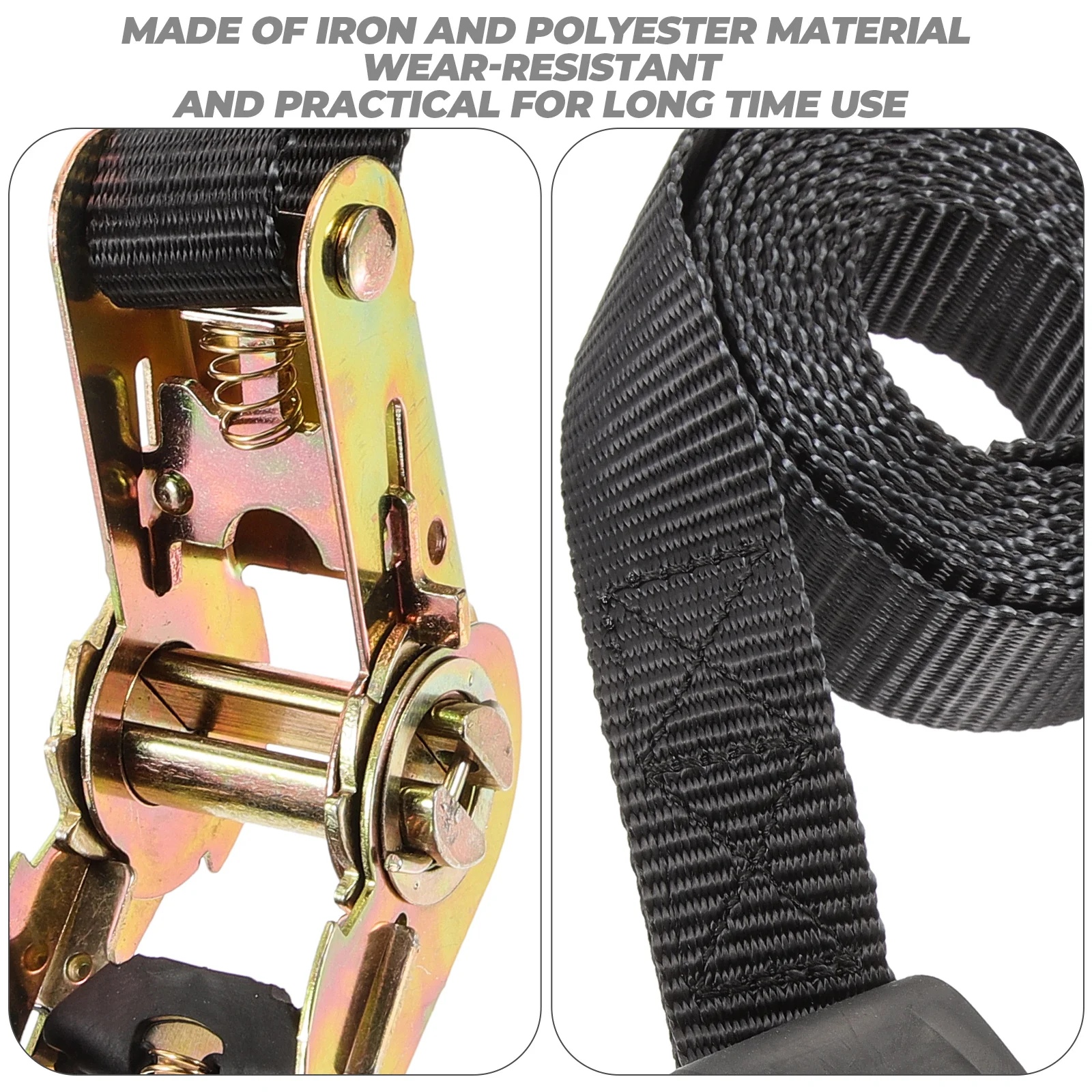 Car Tie Strap 25mmx2m Heavy Car Tie Down Strap Duty Polyester Ratchet Straps Truck Cargo Adjustable Lashing Tiedown Hooks