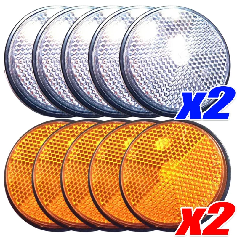 Image of Runde Motorrad-Reflektoren Sicherheits-Selbstklebende Universelle Reflektierende Pads für Motorrad Fahrrad Roller Nachtfahrt Warnset