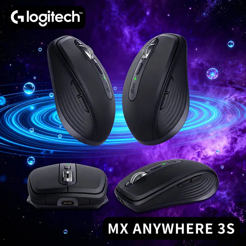 

Офисная мышь Logitech MX Anywhere 3S — 8000 точек на дюйм, противоскользящее, колесо MagSpeed, тихие клики, удобный для путешествий дизайн, быстрая зарядка через USB-C