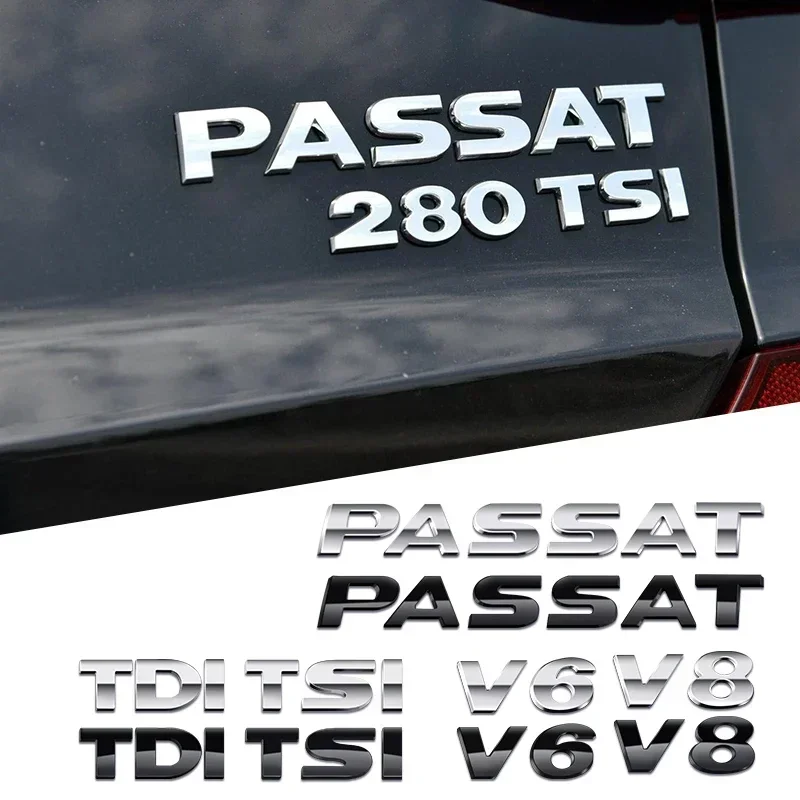 

ABS TSI TDI V6 V8 Letters Emblem Decoration Rear Trunk Stickers For Volkswagen Passat B5 B5.5 B6 B7 B8 Car Styling Accessories