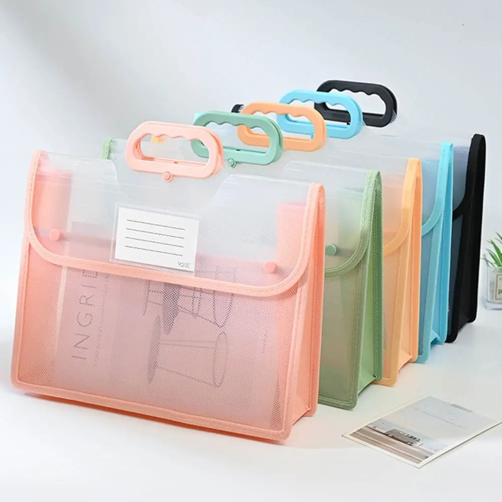 

Multifunctional Test Paper Storage Bag Visible Large Capacity Student Tote Bag Portable Handheld Document Bag Data Storage