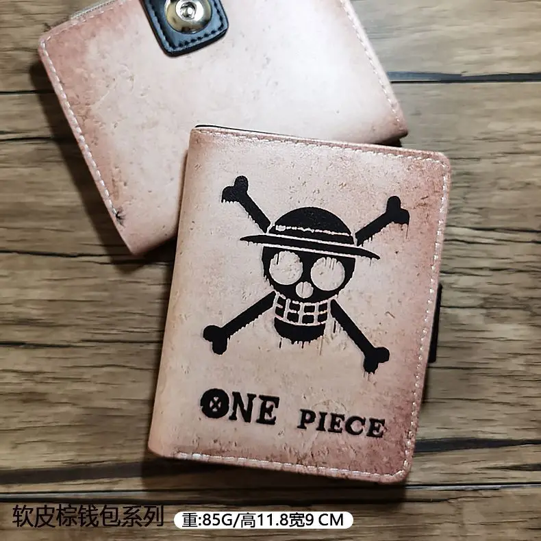 One Piece Snap-fastener Foldable Wallet Anime Figures Luffy Skull Children Cartoons Cosplay Chopper Coin Purse Birthday Gifts