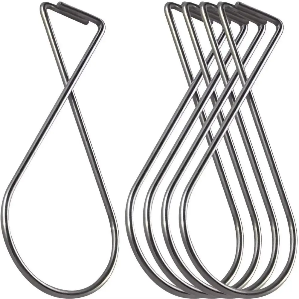 50Pcs/Set Stainless Steel Ceiling Hook Clips Rust Proof Adjustable Drop Ceiling Hooks Rebound Spring Clip-On